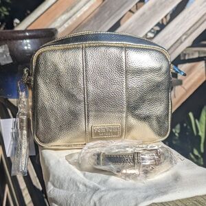 NWT Pom Pom Pom London Metallic Gold City Bag